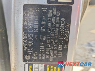 Zdjęcie 12 z 12 samochodu: 2006 KIA RIO 5 VIN:KNADE163866089250 - miniatura