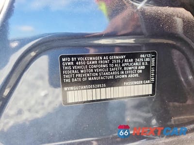 Zdjęcie 12 z 12 samochodu: 2013 VOLKSWAGEN CC VR6 4MOTION VIN:WVWGU7AN5DE528535 - miniatura