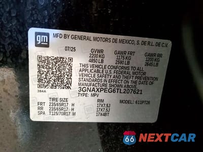 Zdjęcie 12 z 12 samochodu: 2026 CHEVROLET EQUINOX LT VIN:3GNAXPEG6TL207621 - miniatura
