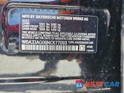 Zdjęcie 12 z 12 samochodu: 2022 BMW 530XE VIN:WBA33AG08NCK77093 - miniatura