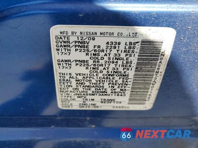 Zdjęcie 13 z 13 samochodu: 2010 NISSAN ROGUE SL VIN:JN8AS5MT3AW011643 - miniatura