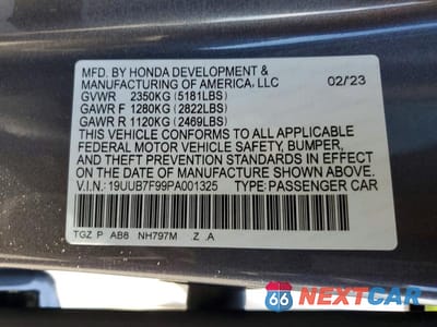 Zdjęcie 12 z 12 samochodu: 2023 ACURA TLX TYPE S VIN:19UUB7F99PA001325 - miniatura
