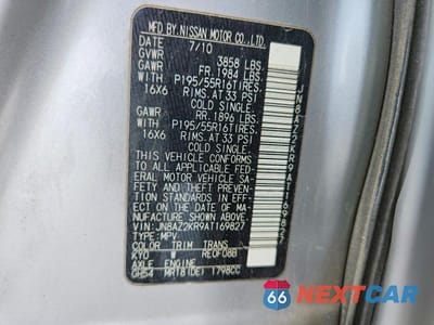 Zdjęcie 13 z 13 samochodu: 2010 NISSAN CUBE 1.8 VIN:JN8AZ2KR9AT169827 - miniatura
