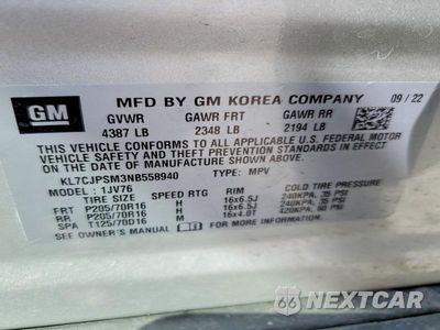 Zdjęcie 14 z 14 samochodu: 2022 CHEVROLET TRAX 1LT VIN:KL7CJPSM3NB558940 - miniatura