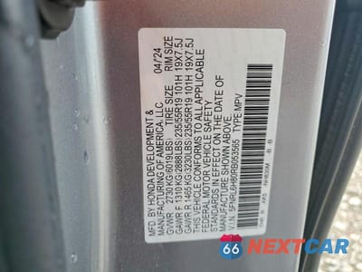Zdjęcie 13 z 13 samochodu: 2024 HONDA ODYSSEY TOURING VIN:5FNRL6H80RB053565 - miniatura