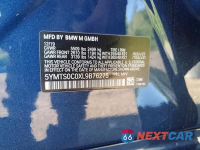 Zdjęcie 13 z 13 samochodu: 2020 BMW X3 M COMPETITION VIN:5YMTS0C0XL9B76275 - miniatura