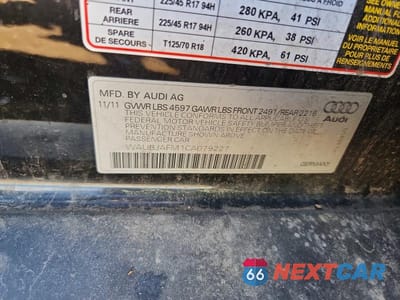 Zdjęcie 12 z 12 samochodu: 2012 AUDI A3 PREMIUM VIN:WAUBJAFM1CA079227 - miniatura