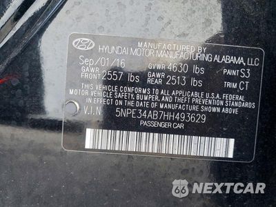 Zdjęcie 13 z 13 samochodu: 2017 HYUNDAI SONATA LIMITED 2.0T VIN:5NPE34AB7HH493629 - miniatura