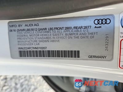 Zdjęcie 13 z 13 samochodu: 2017 AUDI A7 PRESTIGE VIN:WAU22AFC7HN010207 - miniatura