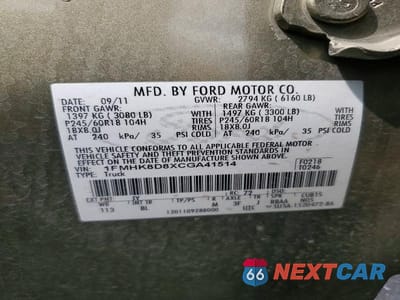 Zdjęcie 13 z 13 samochodu: 2012 FORD EXPLORER XLT VIN:1FMHK8D8XCGA41514 - miniatura