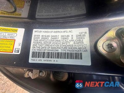 Zdjęcie 10 z 10 samochodu: 2019 HONDA ACCORD HYBRID VIN:1HGCV3F1XKA002546 - miniatura