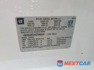 Zdjęcie 12 z 12 samochodu: 2016 CHEVROLET SILVERADO C2500 HEAVY DUTY VIN:1GC2CUEG4GZ389504 - miniatura