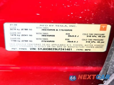 Zdjęcie 14 z 14 samochodu: 2020 TESLA MODEL X VIN:5YJXCBE29LF241461 - miniatura