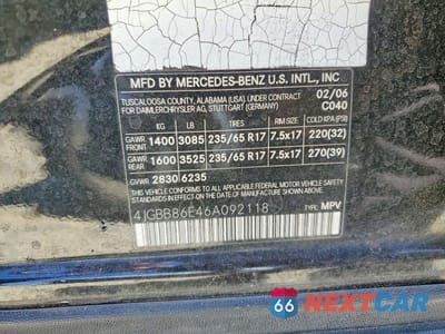 Zdjęcie 13 z 13 samochodu: 2006 MERCEDES-BENZ ML 350 VIN:4JGBB86E46A092118 - miniatura