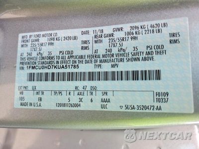 Zdjęcie 13 z 13 samochodu: 2019 FORD ESCAPE SEL VIN:1FMCU0HD7KUA51785 - miniatura