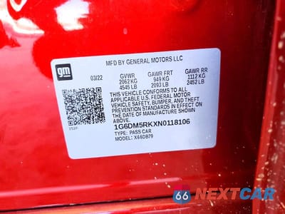 Zdjęcie 12 z 12 samochodu: 2022 CADILLAC CT5 LUXURY VIN:1G6DM5RKXN0118106 - miniatura