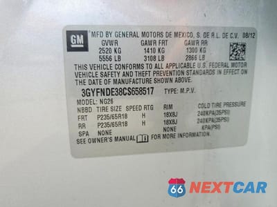 Zdjęcie 13 z 13 samochodu: 2012 CADILLAC SRX LUXURY COLLECTION VIN:3GYFNDE38CS658517 - miniatura