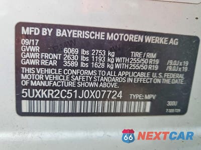 Zdjęcie 12 z 12 samochodu: 2018 BMW X5 VIN:5UXKR2C51J0X07724 - miniatura