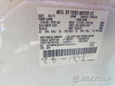 Zdjęcie 13 z 13 samochodu: 2015 FORD EDGE TITANIUM VIN:2FMPK3K85FBB25222 - miniatura