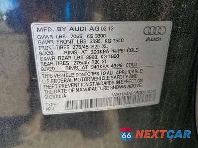 Zdjęcie 13 z 13 samochodu: 2013 AUDI Q7 PREMIUM PLUS VIN:WA1LMAFE8DD012240 - miniatura