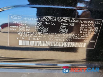 Zdjęcie 14 z 14 samochodu: 2017 HYUNDAI SANTA FE SPORT 2.4L VIN:5NMZTDLBXHH040715 - miniatura