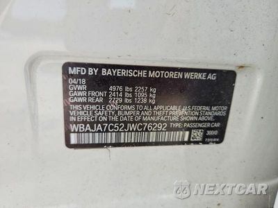 Zdjęcie 12 z 12 samochodu: 2018 BMW 530 XI VIN:WBAJA7C52JWC76292 - miniatura