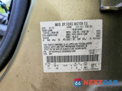 Zdjęcie 13 z 13 samochodu: 2013 FORD EDGE SEL VIN:2FMDK4JC3DBB62328 - miniatura