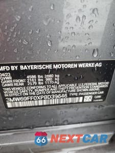 Zdjęcie 13 z 13 samochodu: 2023 BMW 330I VIN:3MW69FF0XP8D39646 - miniatura