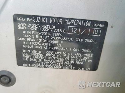Zdjęcie 13 z 13 samochodu: 2011 SUZUKI GRAND VITARA PREMIUM VIN:JS3TD0D25B4101755 - miniatura
