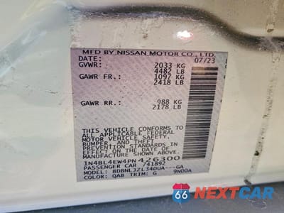 Zdjęcie 12 z 12 samochodu: 2023 NISSAN ALTIMA SL VIN:1N4BL4EW4PN426300 - miniatura