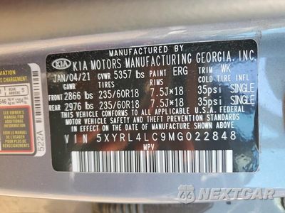 Zdjęcie 13 z 13 samochodu: 2021 KIA SORENTO S VIN:5XYRL4LC9MG022848 - miniatura