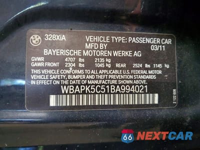 Zdjęcie 13 z 13 samochodu: 2011 BMW 328 XI SULEV VIN:WBAPK5C51BA994021 - miniatura