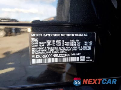 Zdjęcie 13 z 13 samochodu: 2022 BMW X5 XDRIVE40I VIN:5UXCR6C09N9M22044 - miniatura