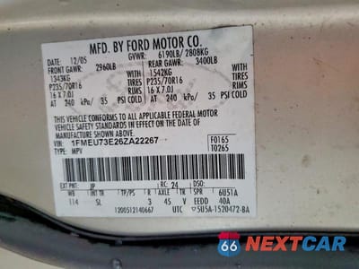 Zdjęcie 13 z 13 samochodu: 2006 FORD EXPLORER XLT VIN:1FMEU73E26ZA22267 - miniatura