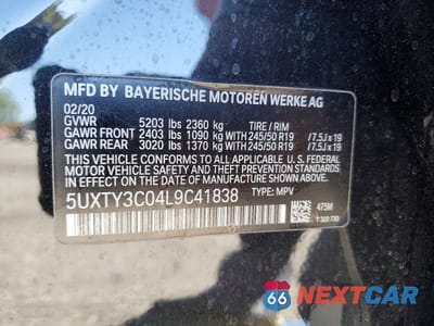 Zdjęcie 13 z 13 samochodu: 2020 BMW X3 SDRIVE30I VIN:5UXTY3C04L9C41838 - miniatura