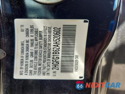 Zdjęcie 12 z 12 samochodu: 2010 HONDA CIVIC LX VIN:2HGFG1B62AH520602 - miniatura
