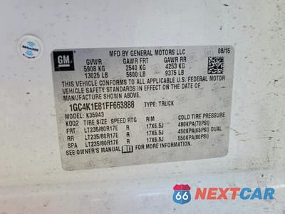 Zdjęcie 12 z 12 samochodu: 2015 CHEVROLET SILVERADO K3500 HIGH COUNTRY VIN:1GC4K1E81FF663888 - miniatura