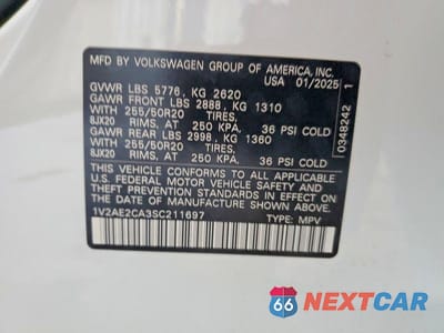 Zdjęcie 14 z 14 samochodu: 2025 VOLKSWAGEN ATLAS CROSS SPORT SEL R-LINE VIN:1V2AE2CA3SC211697 - miniatura