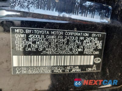 Zdjęcie 12 z 12 samochodu: 2011 LEXUS IS 350 VIN:JTHBE5C29B5026704 - miniatura
