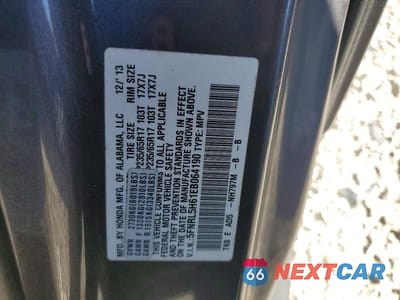 Zdjęcie 13 z 13 samochodu: 2014 HONDA ODYSSEY EXL VIN:5FNRL5H61EB064190 - miniatura