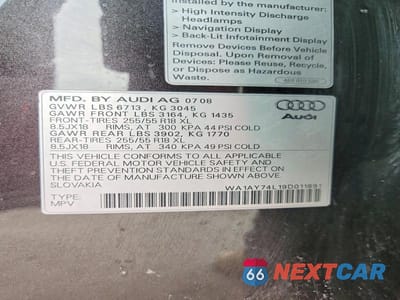 Zdjęcie 13 z 13 samochodu: 2009 AUDI Q7 3.6 QUATTRO VIN:WA1AY74L19D011891 - miniatura