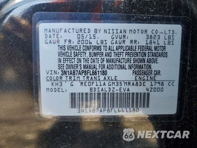 Zdjęcie 12 z 12 samochodu: 2015 NISSAN SENTRA SV VIN:3N1AB7AP8FL661180 - miniatura