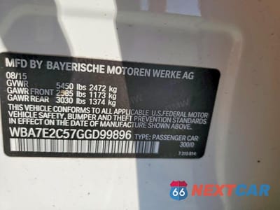 Zdjęcie 12 z 12 samochodu: 2016 BMW 740 I VIN:WBA7E2C57GGD99896 - miniatura