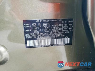 Zdjęcie 12 z 12 samochodu: 2022 SUBARU OUTBACK TOURING VIN:4S4BTAPC0N3283071 - miniatura