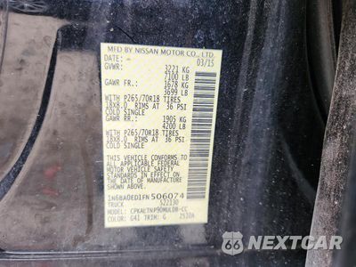 Zdjęcie 12 z 12 samochodu: 2015 NISSAN TITAN SV VIN:1N6BA0ED1FN506074 - miniatura