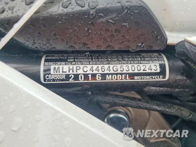 Zdjęcie 9 z 9 samochodu: 2016 HONDA CBR500 R VIN:MLHPC4464G5300243 - miniatura