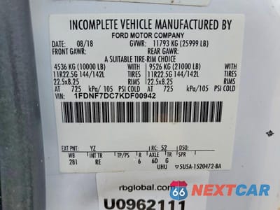 Zdjęcie 12 z 12 samochodu: 2019 FORD F750 SUPER DUTY VIN:1FDNF7DC7KDF00942 - miniatura