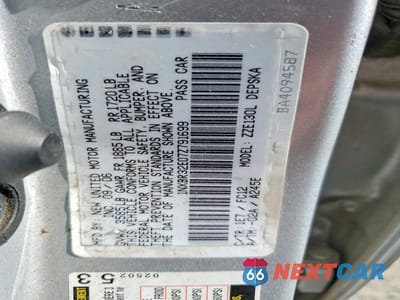 Zdjęcie 12 z 12 samochodu: 2007 TOYOTA COROLLA S VIN:1NXBR32E07Z791699 - miniatura