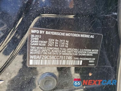 Zdjęcie 12 z 12 samochodu: 2012 BMW 535 I VIN:WBAFZ9C58CC751746 - miniatura