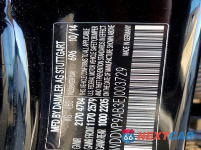 Zdjęcie 12 z 12 samochodu: 2014 MERCEDES-BENZ B ELECTRIC VIN:WDDVP9AB3EJ003729 - miniatura
